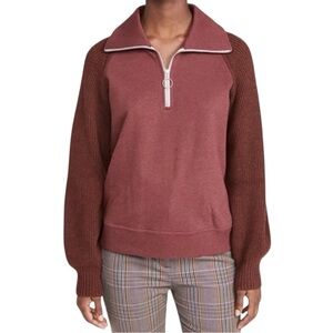 Naadam Luxe Fleece Cashmere Blend Quarter Zip Pullover